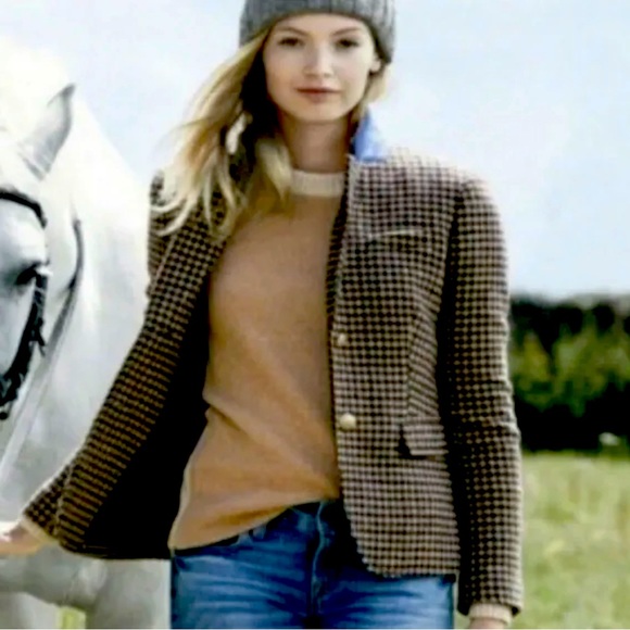 J. Crew Jackets & Blazers - J Crew Schoolboy Tweed Houndstooth Blazer size 0